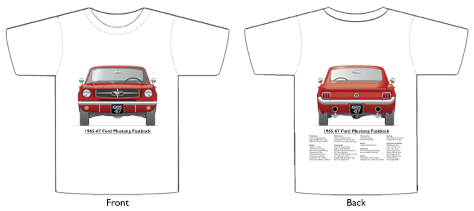 Ford Mustang Fastback 1965-67 T-shirt Front & Back